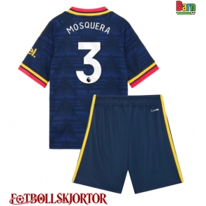 Arsenal Cristhian Mosquera #3 Borta Kläder Barn 2026-27 Kortärmad (+ Korta byxor)